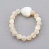 Sea Shell Beaded Stretch Finger Ring Sets RJEW-JR00239-3