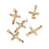 Rack Plating Brass Micro Pave Cubic Zirconia Pendants ZIRC-C040-46G-01-4
