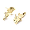 Brass Micro Pave Cubic Zirconia Stud Earring Findings LS-KK-K371-44G-3