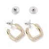 Imitation Pearl Beaded Twist C-shape Stud Earrings LS-EJEW-C006-02-2