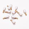 Antique Golden Plated Brass Enamel Teardrop Charms KK-Q571-01B-1