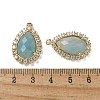 Natural Flower Amazonite Faceted Teardrop Pendants G-I375-01G-20-3