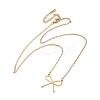 304 Stainless Steel Bowknot Pendant Necklaces for Women NJEW-S434-01G-2