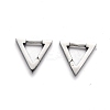 Tarnish Resistant 304 Stainless Steel Triangle Huggie Hoop Earrings STAS-J033-02A-P-2