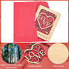 Valentine's Day Wooden Greeting Cards DIY-CP0011-91B-5