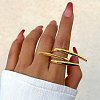 Alloy Open Cuff Rings for Women RJEW-S412-04G-04-1