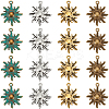 48Pcs 4 Colors Tibetan Style Alloy Sun Pendants TIBEP-SC0003-16-1
