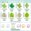 Leaf & Cactus Silicone Knitting Needle Point Protectors SIL-NB0001-38-2