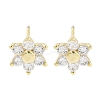 Brass Micro Pave Clear Cubic Zirconia Stud Earrings for Women EJEW-S217-E03-1