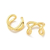 Rack Plating Brass Cuff Earrings for Women EJEW-C098-01G-2