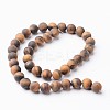Frosted Round Natural Tiger Eye Bead Strands G-J346-15-10mm-2