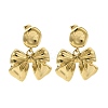 304 Stainless Steel Bowknot Stud Earrings for Women EJEW-U020-02G-1