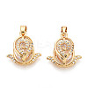 Brass Micro Pave Cubic Zirconia Pendants KK-N272-06G-1