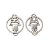 201 Stainless Steel Laser Cut Ring with Hamsa Hand Links STAS-P428-09P-1