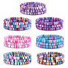 Handmade Polymer Clay Heishi Surfer Stretch Bracelets Set BJEW-SW00099-05-1