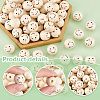 Printed Natural Wood European Beads WOOD-PH0002-79D-4