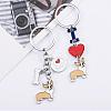 WEWAYSMILE 2 pcs Dog Keychain Car Keychain Pet Pendant Key-Ring Lovely Dog Key-ring Portable Metal Keychain Gift for Pet Lover Birthday Puppy Theme Party Supplies (Yellow Corgi) JX789A-3