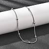 304 Stainless Steel Ball Round Snake Chain Necklaces NJEW-B131-02P-1