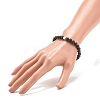 Synthetic Hematite & Natural Lava Rock Stretch Bracelet BJEW-JB08066-01-3
