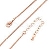 Brass Round Snake Chain Necklaces for Women NJEW-D302-15RG-2
