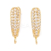 Rack Plating Brass Cubic Zirconia Hoop Earring Findings KK-S374-04G-03-1