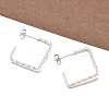 304 Stainless Steel Two-layer Square Stud Earrings EJEW-D339-02P-1