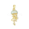 Brass Micro Pave Cubic Zirconia with Enamel Pendants KK-Z134-15G-01B-1