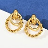 304 Stainless Steel Twist Ring Dangle Stud Earrings EJEW-K268-22G-1