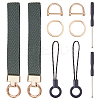 2 Sets Zinc Alloy Nylon Rubber Keychains KEYC-HS0001-12B-1