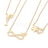 Brass Micro Pave Clear Cubic Zirconia Pendant Necklaces NJEW-F281-03-1