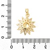Brass Micro Pave Clear Cubic Zirconia Pendants KK-G542-04G-02-3