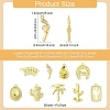 9Pcs 9 Styles Brass Micro Pave Cubic Zirconia Pendants KK-CJ0003-09-2