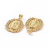 Brass Micro Pave Clear Cubic Zirconia Pendants ZIRC-F135-21G-3