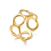 Ion Plating(IP) 304 Stainless Steel Circle Ring Wrap Open Cuff Ring for Women LS-RJEW-E066-03G-1