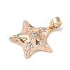 Brass Micro Pave Clear Cubic Zirconia Pendants KK-P273-02KCG-2