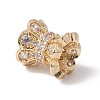 Eco-Friendly Rack Plating Brass Micro Pave Cubic Zirconia Double Sided Bead Caps KK-F835-25A-G-2