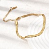 304 Stainless Steel Snake Chains Bracelets for Women BJEW-P395-02G-02-2