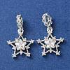 Brass Pave Clear Cubic Zirconia European Dangle Charms CU-CBAEC99-26S-2