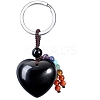 Natural Obsidian Keychain KEYC-WH0010-02A-1