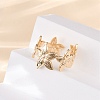 Brass Adjustable Open Cuff Rings for Women RJEW-R021-02G-4