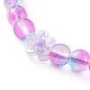 Frosted Round Spray Painted Glass Beaded Mobile Straps HJEW-JM00467-01-3