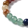 Round Natural Mixed Gemstone Braided Bead Bracelets BJEW-H239-02-2