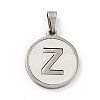 304 Stainless Steel with White Shell Pendants STAS-G268-01Z-P-2