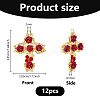 12Pcs Rack Plating Light Gold Alloy Rhinestone Pendants RELI-DC0001-01-2