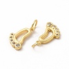Rack Plating Brass Micro Pave Cubic Zirconia Charms ZIRC-M120-09G-2
