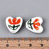 Hand Painted Tulip Flower Porcelain Ceramic Beads PORC-T134-28E-4