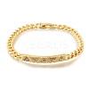 Brass Micro Pave Clear Cubic Zirconia Link Bracelets BJEW-F498-03B-G-2