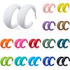 15 Pairs 15 Colors Acrylic Stud Earrings EJEW-DC0001-50-1
