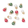 12Pcs Glass Pearl Charms PALLOY-TA00294-1
