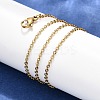 PVD Vacuum Plating 304 Stainless Steel Cable Chain Necklaces STAS-M174-025G-2